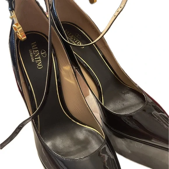 Valentino Garavani Black Platform Shoes with Chunky Heel - Picture 7 of 14